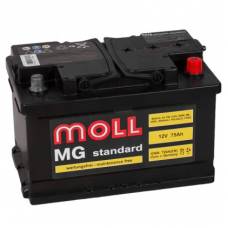 Аккумулятор автомобильный MOLL MG Standart 75 Ач 720 А обратная пол. (низкий)